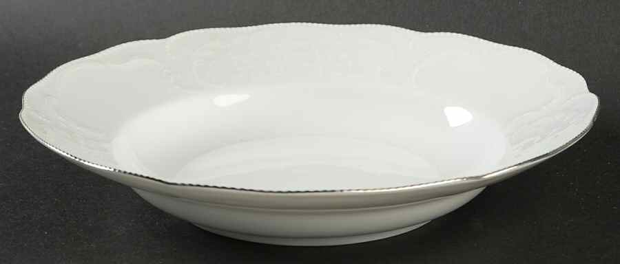 Platinum Band (Sanssouci, White) Rim Soup Bowl by Rosenthal - Continental-1