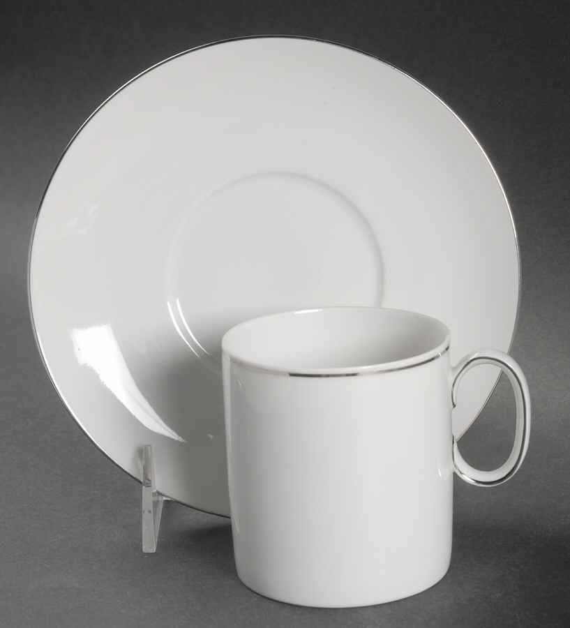 Platinum Band (Medallion Shape) Flat Cup & Saucer Set by Rosenthal - Continental-1