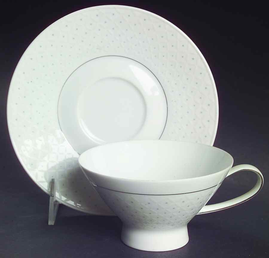 Platinum Jewel Footed Cup & Saucer Set by Rosenthal - Continental-1