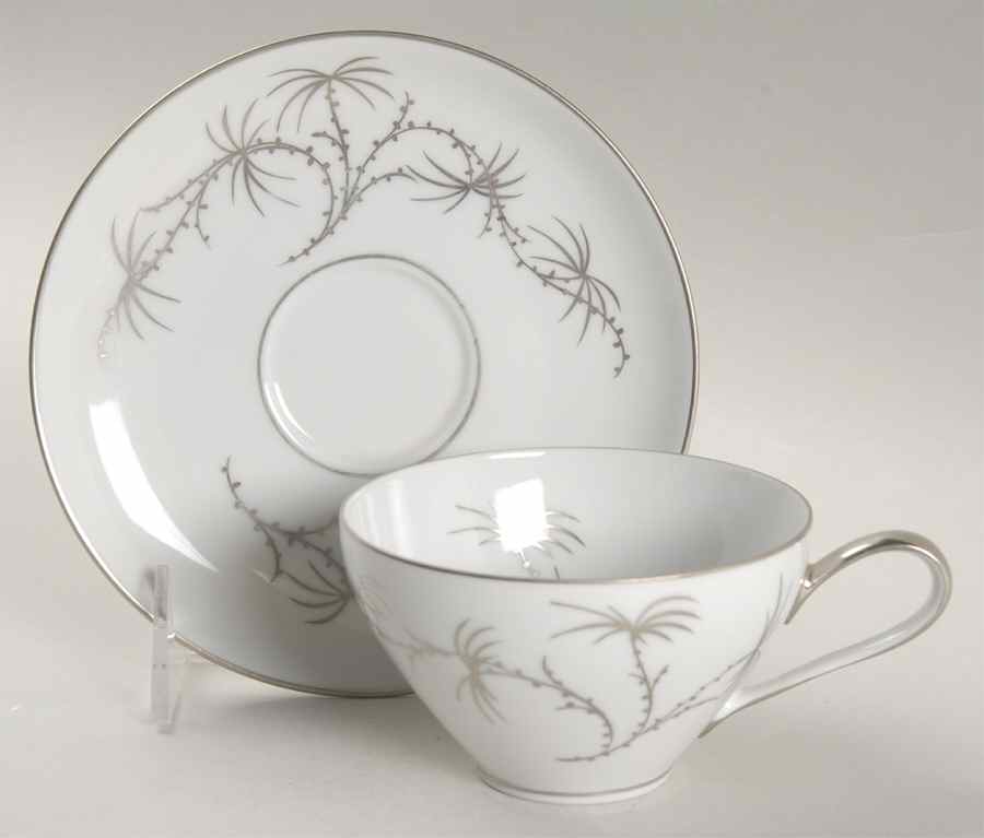Platinum Palm Flat Cup & Saucer Set by Rosenthal - Continental-1