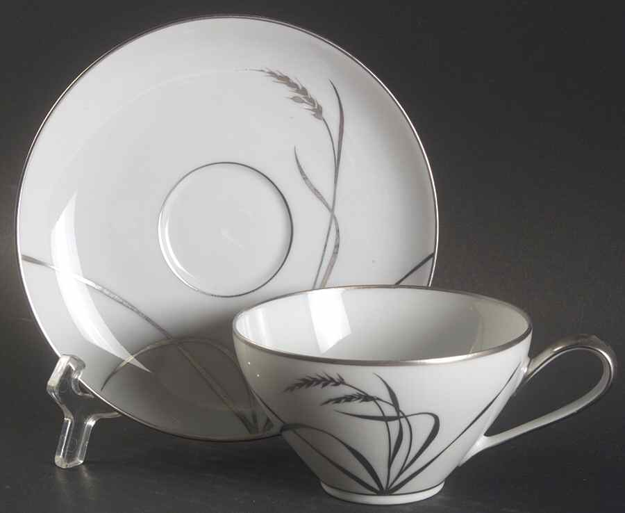 Platinum Wheat Flat Cup & Saucer Set by Rosenthal - Continental-1
