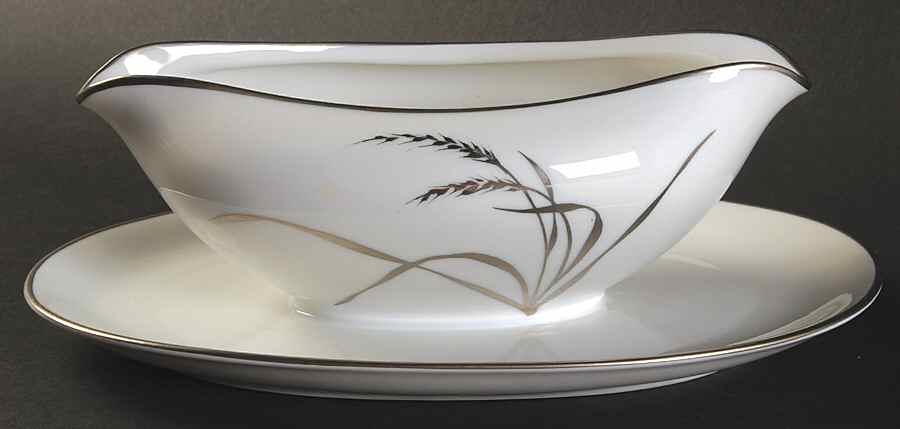 Platinum Wheat Gravy Boat with Attached Underplate by Rosenthal - Continental-1