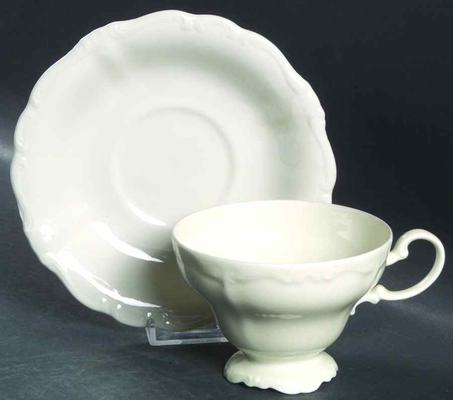Pompadour Cream Footed Cup & Saucer Set by Rosenthal - Continental-1