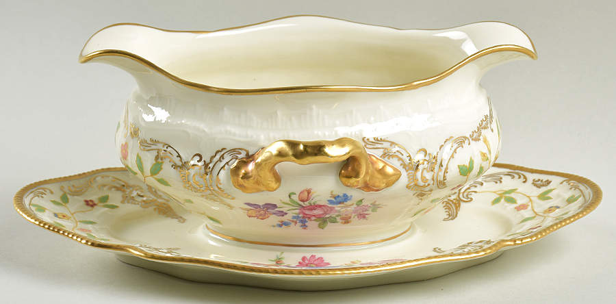 Pompadour (Sanssouci Shape) Gravy Boat with Attached Underplate by Rosenthal - Continental-1