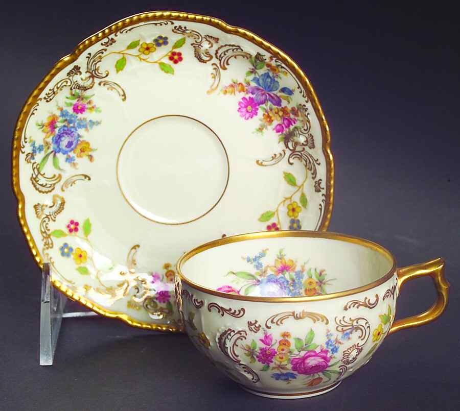 Pompadour (Sanssouci Shape) Flat Demitasse Cup & Saucer Set by Rosenthal - Continental-1