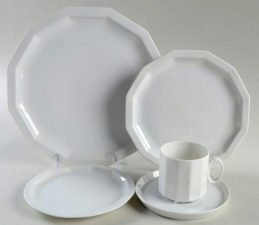 Polygon White 5 Piece Place Setting by Rosenthal - Continental-1