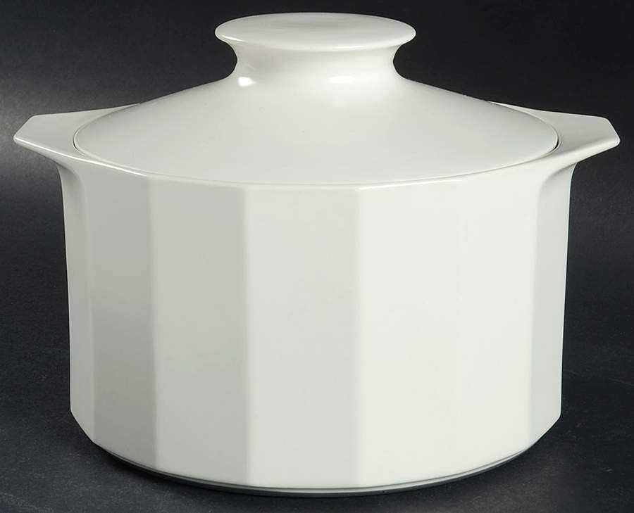 Polygon White Round Covered Vegetable by Rosenthal - Continental-1