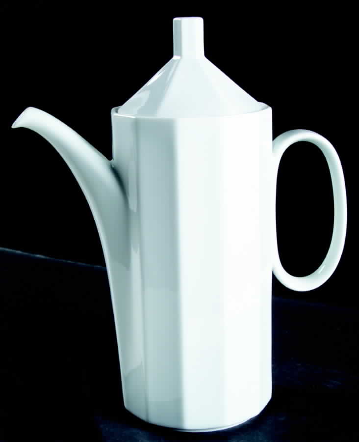 Polygon White Coffee Pot & Lid by Rosenthal - Continental-1