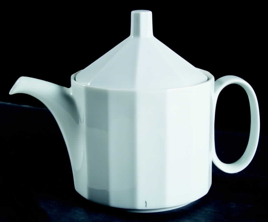 Polygon White Teapot & Lid by Rosenthal - Continental-1