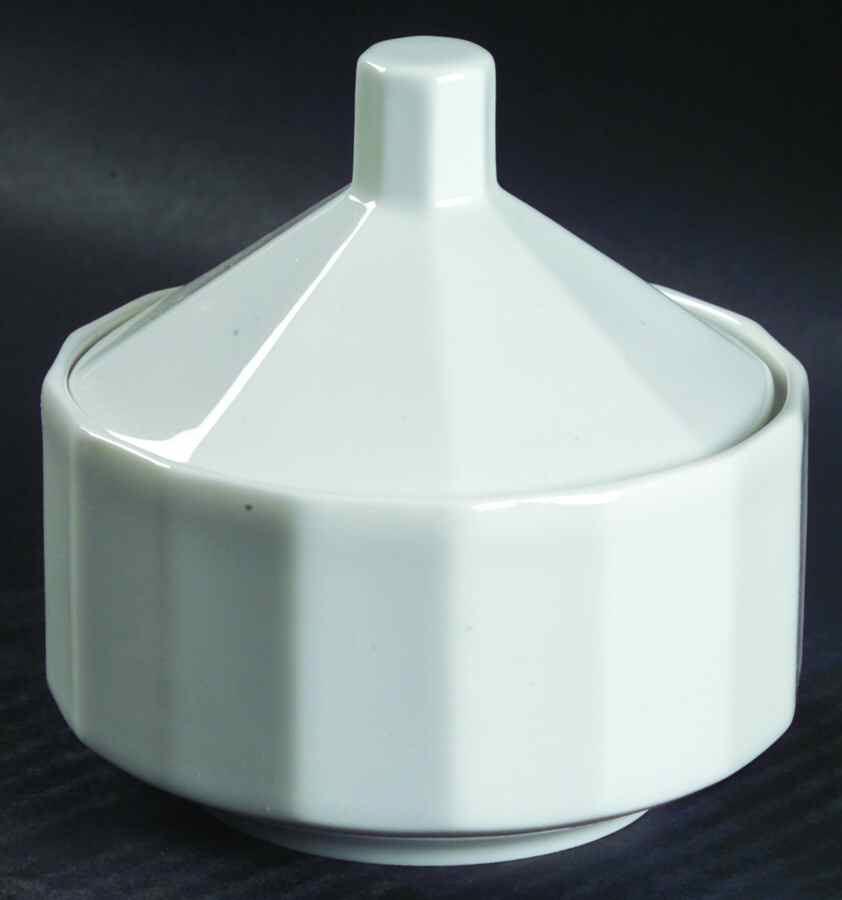 Polygon White Sugar Bowl & Lid by Rosenthal - Continental-1