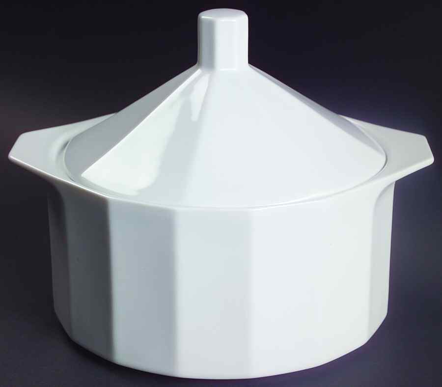 Polygon White Round Covered Vegetable by Rosenthal - Continental-1