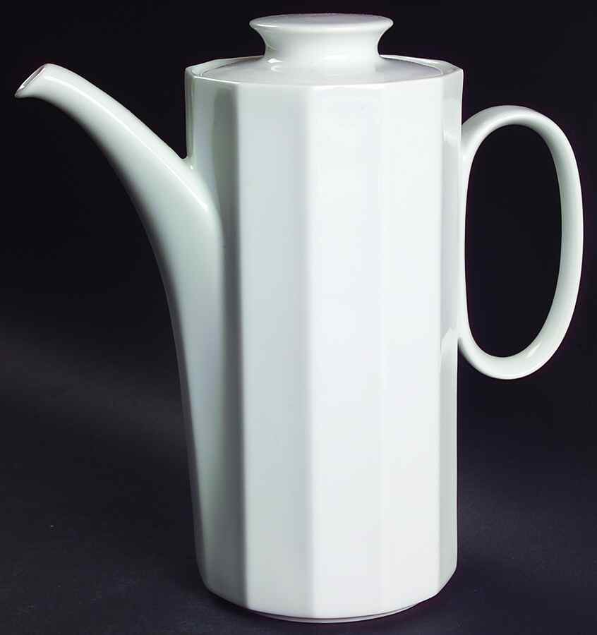 Polygon White Coffee Pot & Lid by Rosenthal - Continental-1