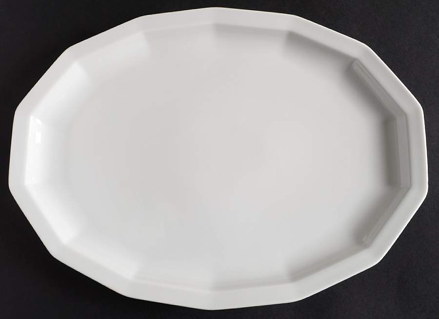 Polygon White 12" Oval Serving Platter by Rosenthal - Continental-1