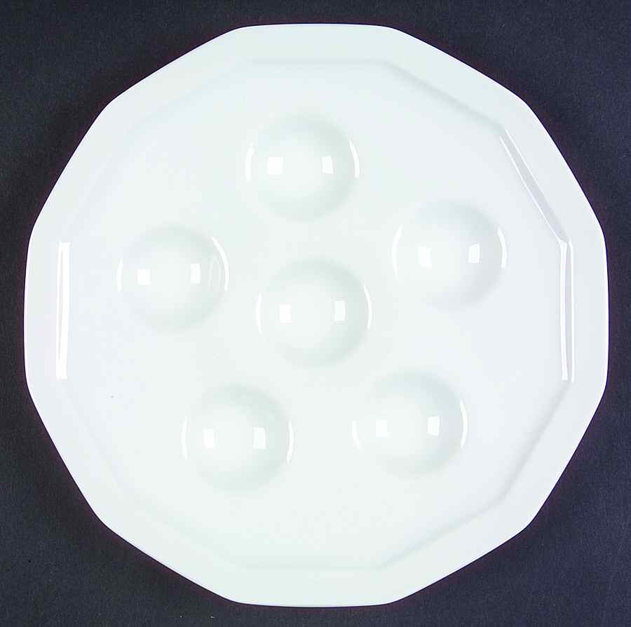 Polygon White Deviled Egg Plate by Rosenthal - Continental-1