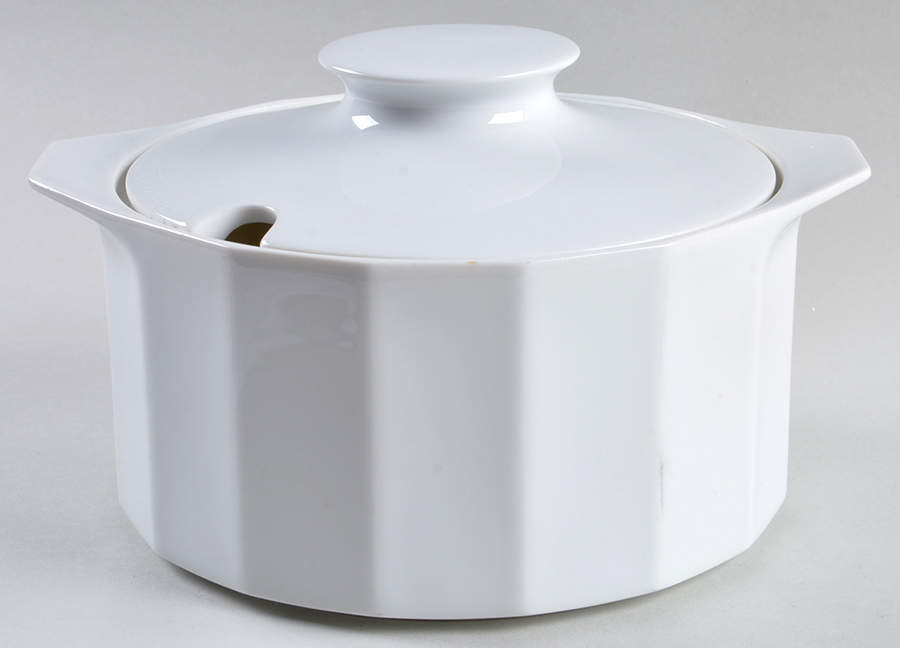 Polygon White Round Covered Vegetable by Rosenthal - Continental-1