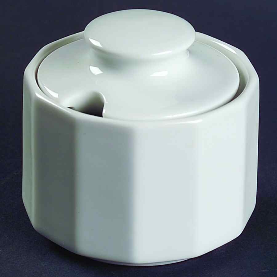 Polygon White Sugar Bowl & Lid by Rosenthal - Continental-1