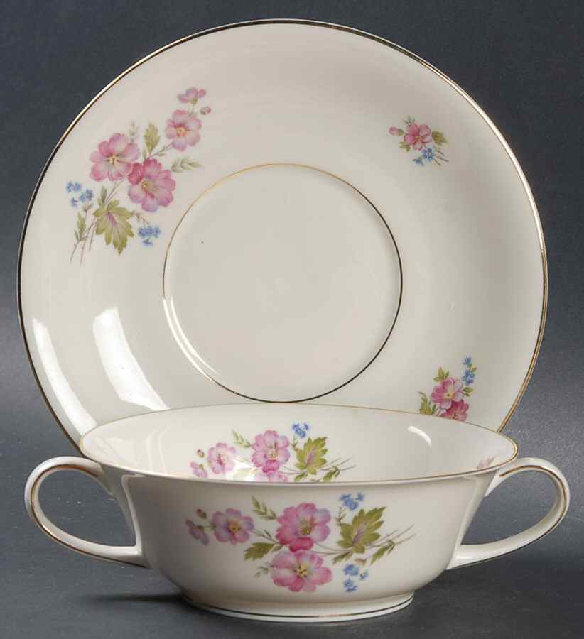Primrose Flat Cream Soup Bowl & Saucer Set by Rosenthal - Continental-1