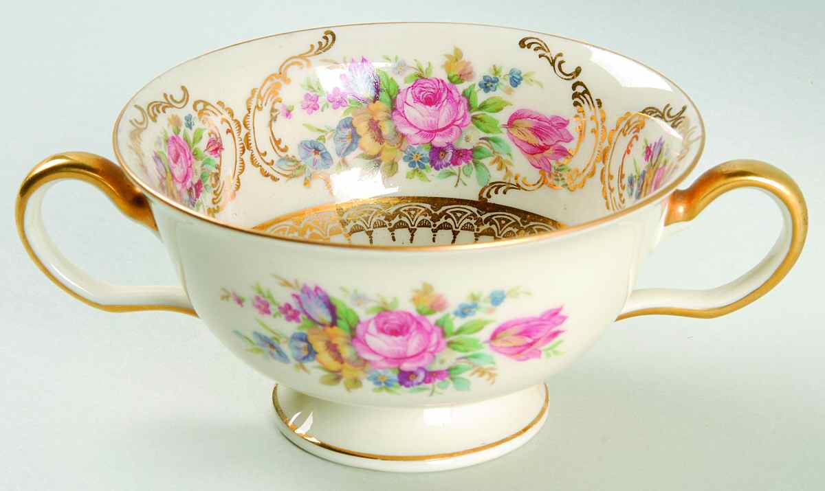Queen's Bouquet Footed Bouillon Cup by Rosenthal - Continental-1