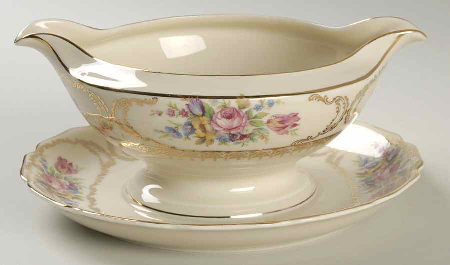 Queen's Bouquet Gravy Boat with Attached Underplate by Rosenthal - Continental-1