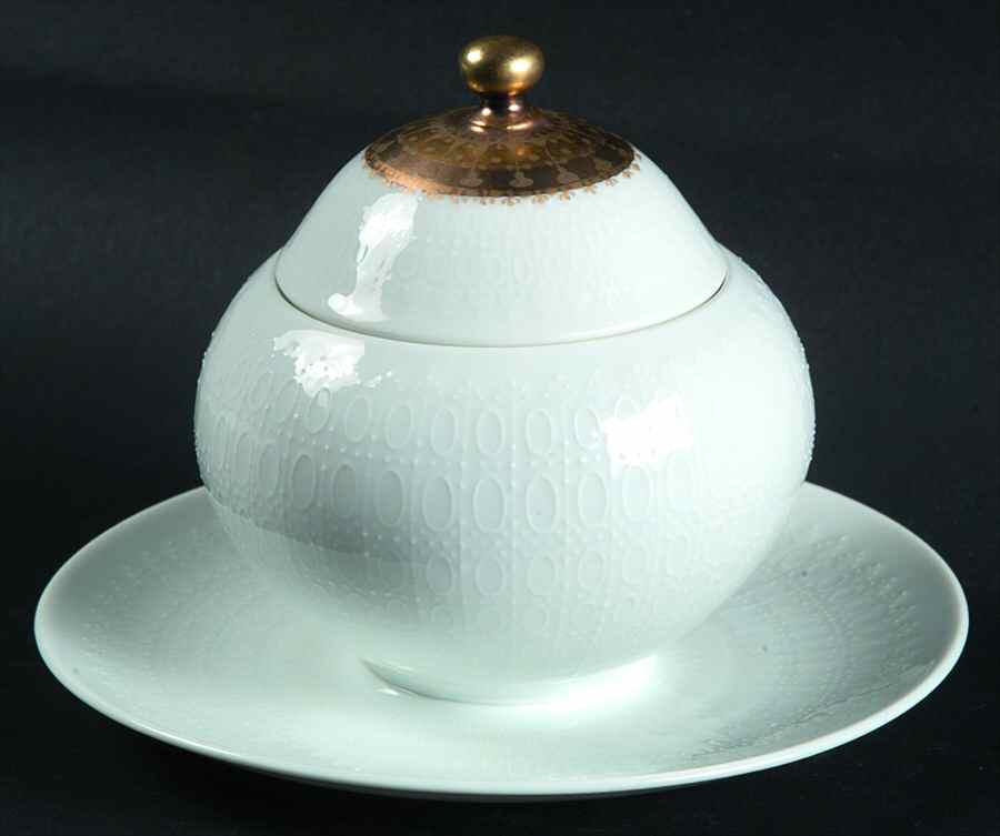 Quatre Couleurs Mustard with Lid & Attached Underplate by Rosenthal - Continental-1