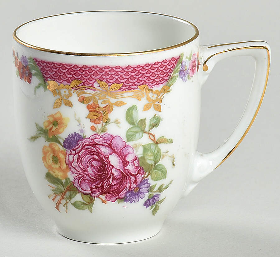 Queen's Rose (No Inner Gold Band) Flat Demitasse Cup by Rosenthal - Continental-1