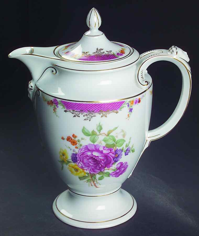 Queen's Rose (No Inner Gold Band) Coffee Pot & Lid by Rosenthal - Continental-1