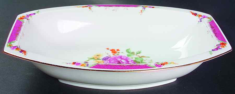 Queen's Rose (No Inner Gold Band) 10" Oval Vegetable Bowl by Rosenthal - Continental-1