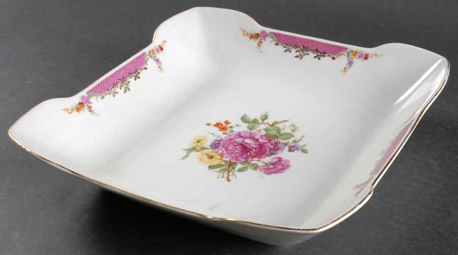Queen's Rose (No Inner Gold Band) 9" Square Vegetable Bowl by Rosenthal - Continental-1
