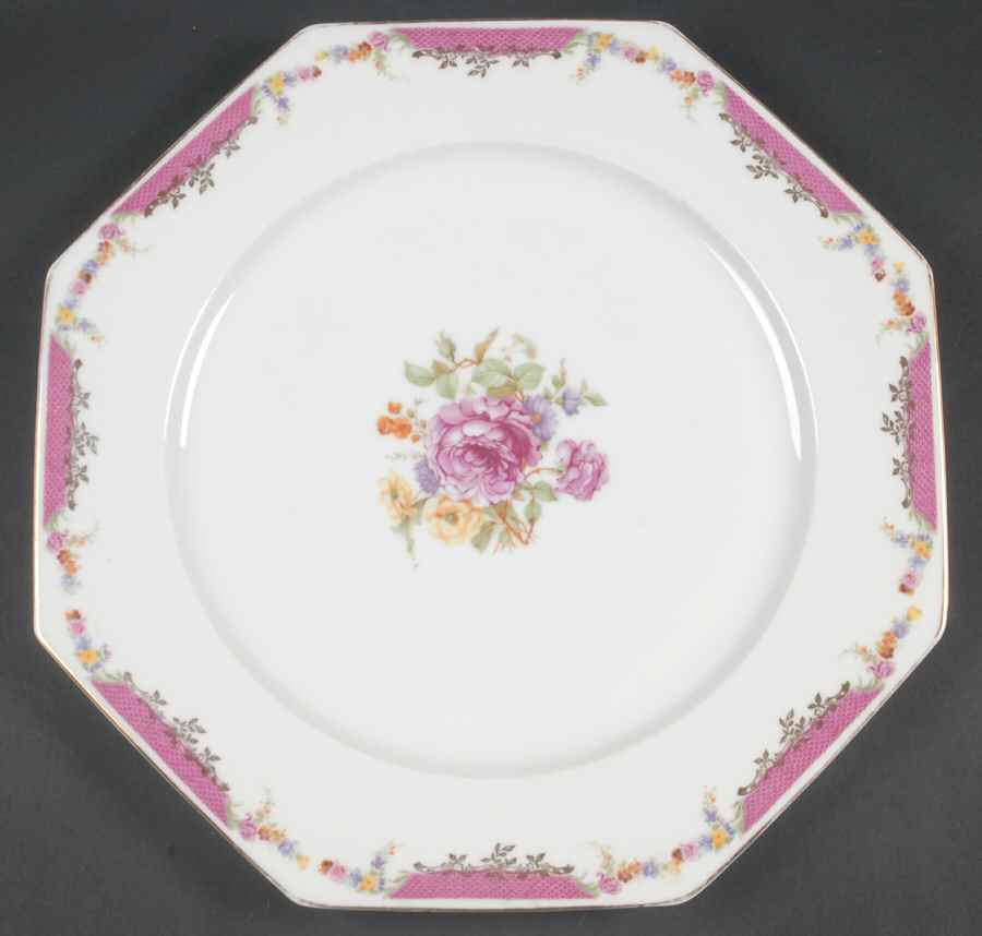 Queen's Rose (No Inner Gold Band) Octagonal Chop Plate by Rosenthal - Continental-1