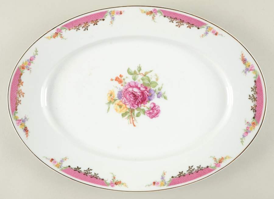 Queen's Rose (No Inner Gold Band) 14" Oval Serving Platter by Rosenthal - Continental-1