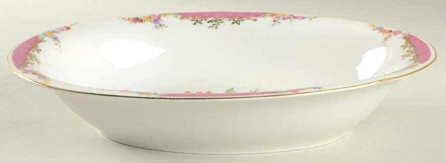 Queen's Rose (No Inner Gold Band) 10" Oval Vegetable Bowl by Rosenthal - Continental-1