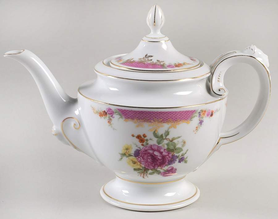 Queen's Rose (No Inner Gold Band) Teapot & Lid by Rosenthal - Continental-1