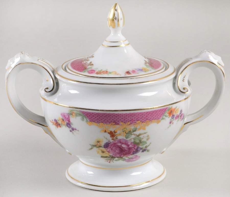 Queen's Rose (No Inner Gold Band) Sugar Bowl & Lid by Rosenthal - Continental-1