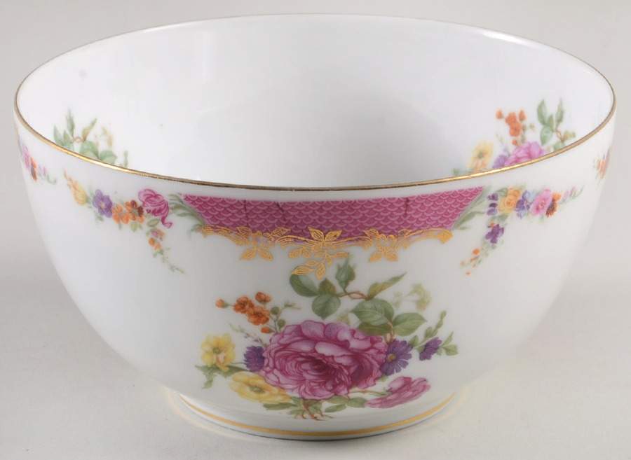 Queen's Rose (No Inner Gold Band) Cranberry Bowl by Rosenthal - Continental-1