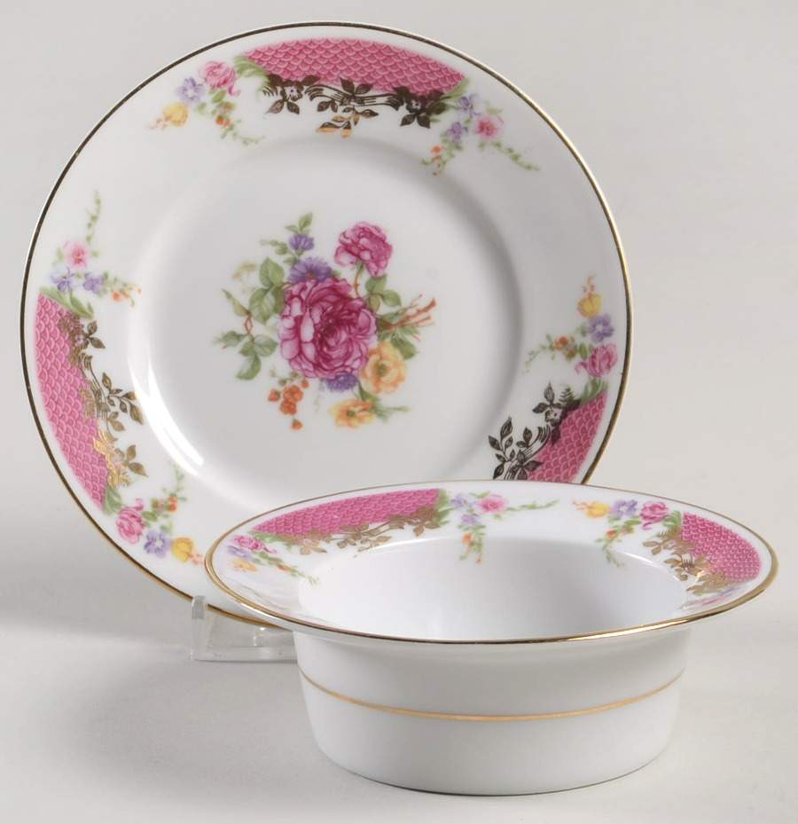 Queen's Rose (No Inner Gold Band) Ramekin & Saucer Set by Rosenthal - Continental-1