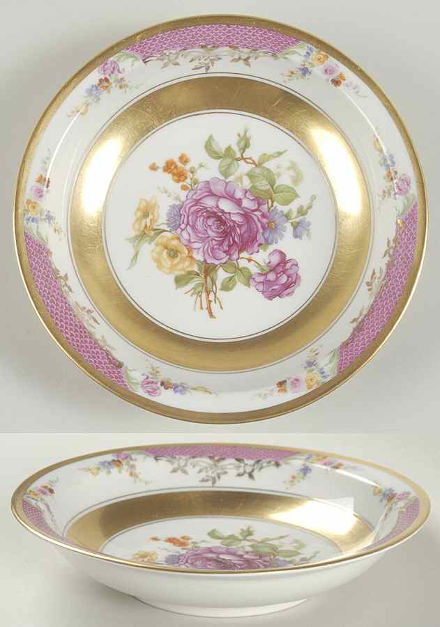 Queen's Rose (Wide Gold Inner Band) Rim Fruit/Dessert (Sauce) Bowl by Rosenthal - Continental-1