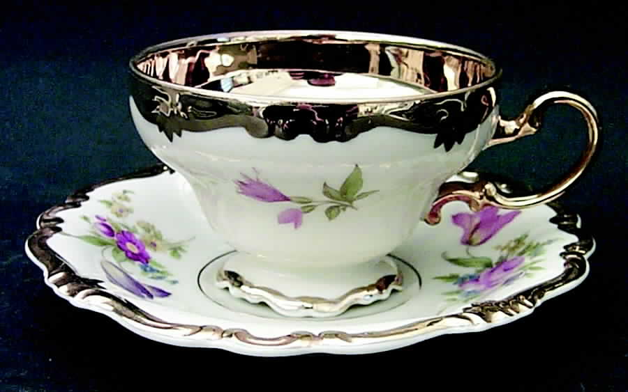 R14 (Pompadour Shape) Footed Demitasse Cup & Saucer Set by Rosenthal - Continental-1