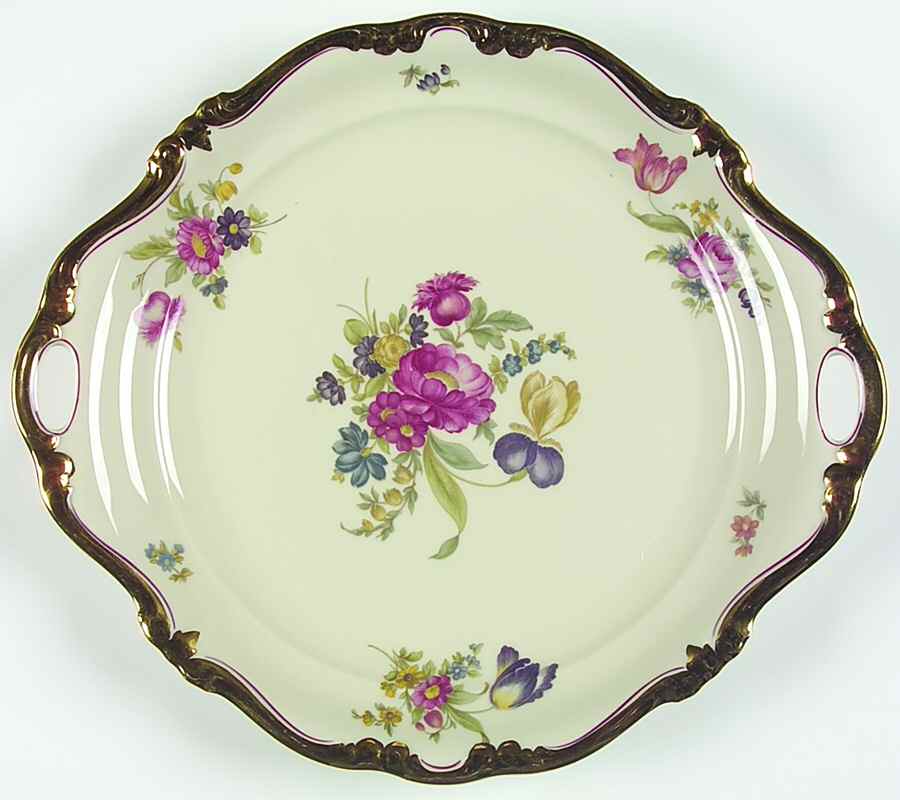 R14 (Pompadour Shape) Handled Cake Plate by Rosenthal - Continental-1