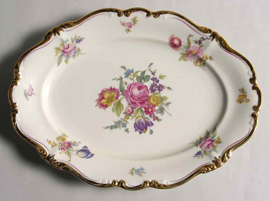 R14 (Pompadour Shape) 11" Oval Serving Platter by Rosenthal - Continental-1