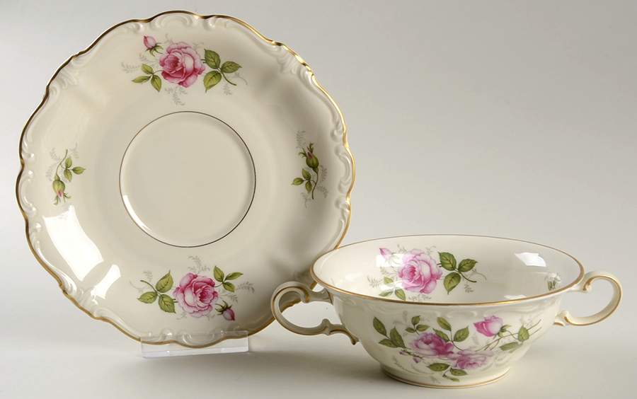 R141 Flat Cream Soup Bowl & Saucer Set by Rosenthal - Continental-1