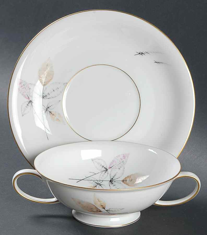 Florence Footed Cream Soup Bowl & Saucer Set by Rosenthal - Continental-1