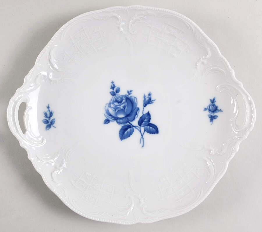 Sansoucci Blue Rose Handled Cake Plate by Rosenthal - Continental-1