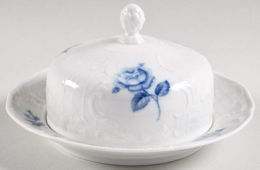 Sansoucci Blue Rose Round Covered Butter by Rosenthal - Continental-1