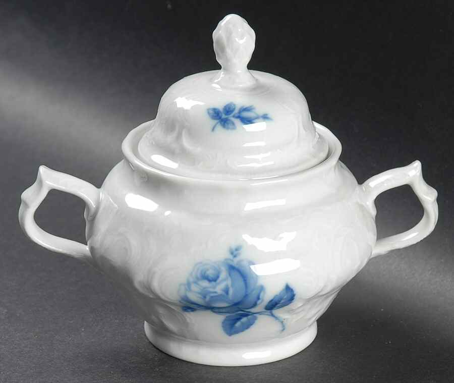 Sansoucci Blue Rose Sugar Bowl & Lid by Rosenthal - Continental-1