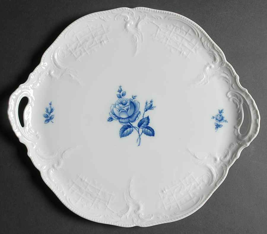 Sansoucci Blue Rose Handled Cake Plate by Rosenthal - Continental-1