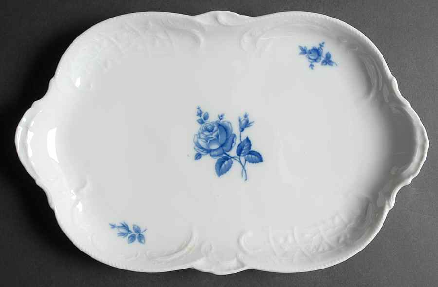 Sansoucci Blue Rose 13" Oval Serving Platter by Rosenthal - Continental-1