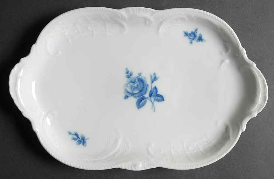 Sansoucci Blue Rose 11" Oval Serving Platter by Rosenthal - Continental-1