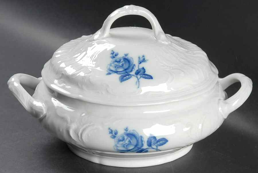 Sansoucci Blue Rose Round Covered Vegetable by Rosenthal - Continental-1