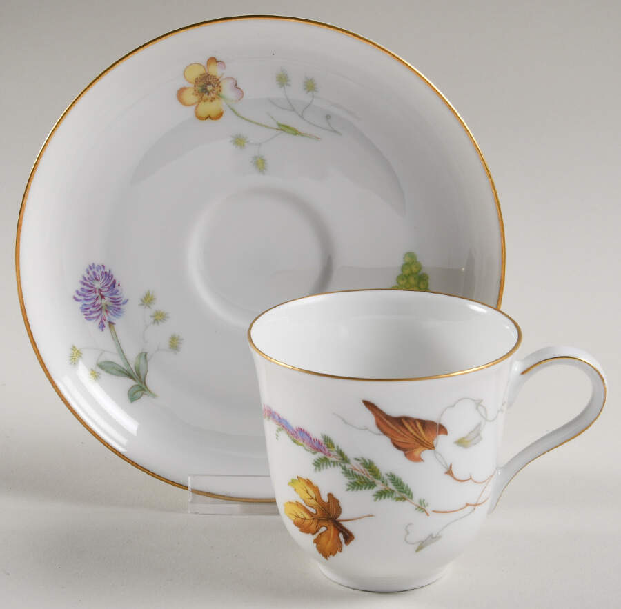 3656 (White) Flat Demitasse Cup & Saucer Set by Rosenthal - Continental-1