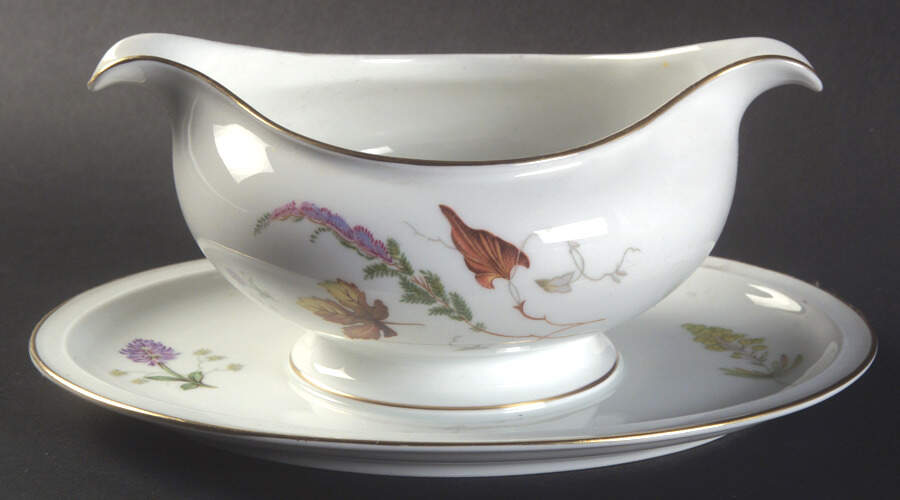 3656 (White) Gravy Boat with Attached Underplate by Rosenthal - Continental-1